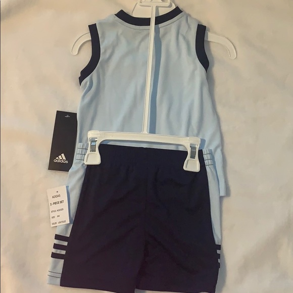 [ Adidas ] Boy’s Light Blue Tank & Shorts Set NWT - Picture 5 of 5